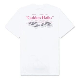 Camiseta blanca de manga corta con estampado en oro amarillo «Golden Ratio» de Off-White para hombre