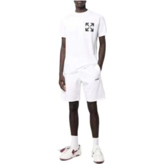 Camiseta blanca de manga corta de algodón con estampado de flechas para hombre de Off-White