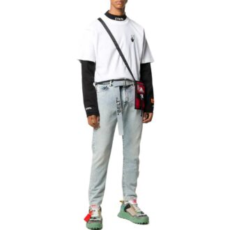 Camiseta blanca de manga corta holgada con estampado de flechas de Off-White para hombre, colección primavera-verano 2022