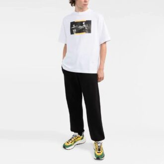 Camiseta blanca de manga corta y cuello redondo con estampado Caravaggio de Off-White para hombre, colección FW21, corte ajustado