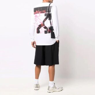 Camiseta blanca de manga larga con estampado de flechas para hombre de Off-White