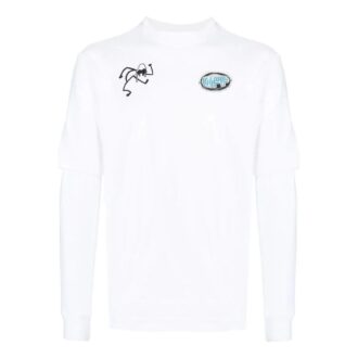 Camiseta blanca de manga larga con estampado minimalista de grafitis de Off-White para hombre, colección primavera-verano 2022