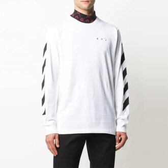 Camiseta blanca de manga larga estampada para hombre de Off-White