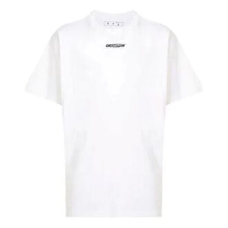 Camiseta blanca de Off-White para hombre con logo, cuello redondo, manga corta y corte holgado