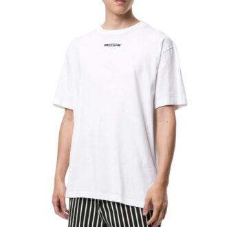 Camiseta blanca de Off-White para hombre con logo, cuello redondo, manga corta y corte holgado