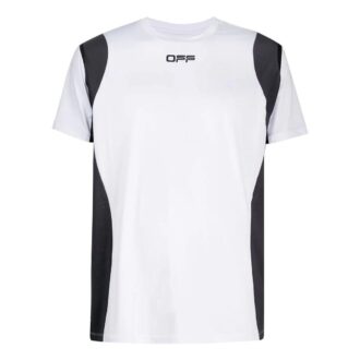 Camiseta blanca de pantalón corto con estampado del logotipo de Off-White para hombre