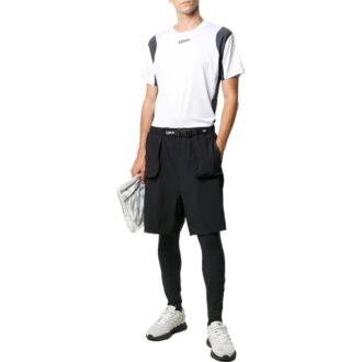 Camiseta blanca de pantalón corto con estampado del logotipo de Off-White para hombre