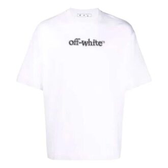 Camiseta blanca holgada de pantalón corto con estampado de logotipo para hombre de Off-White