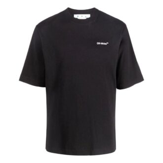 Camiseta casual de manga corta y corte recto para hombre de Off-White con estampado de letras del alfabeto en blanco