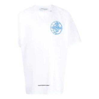 Camiseta casual de pantalones cortos con estampado 3D en relieve, color blanco