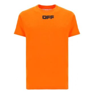 Camiseta clásica con logo impreso, manga corta, naranja