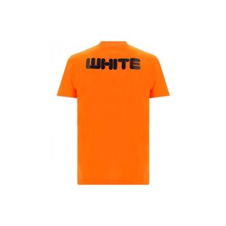 Camiseta clásica con logo impreso, manga corta, naranja