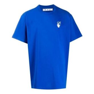 Camiseta con aplique de doble flecha para hombre, azul