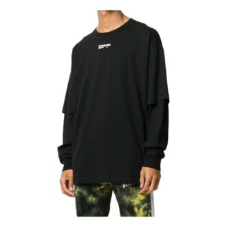 Camiseta con estampado de cara humana en la espalda, cuello redondo, negro
