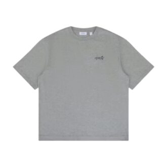 Camiseta con salpicaduras de pintura y flechas, corte diagonal «Gris jaspeado»