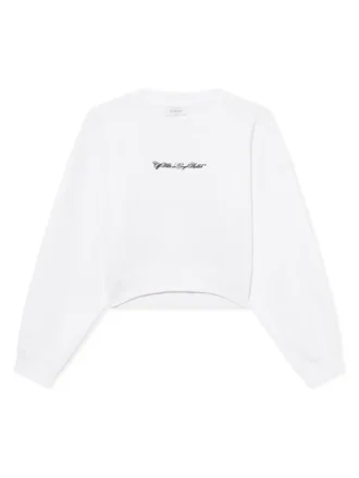 Camiseta corta de cuello redondo con letrero de flecha bordado