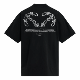 Camiseta de algodón con estampado de flecha y pañuelo «Negro»