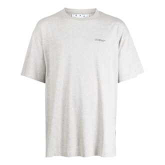 Camiseta de algodón con estampado de flechas gigantes «Gris»