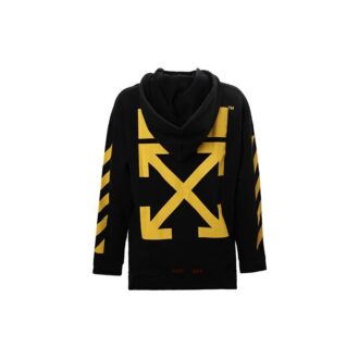 Camiseta de algodón con logo estampado, capucha y mangas largas, color negro