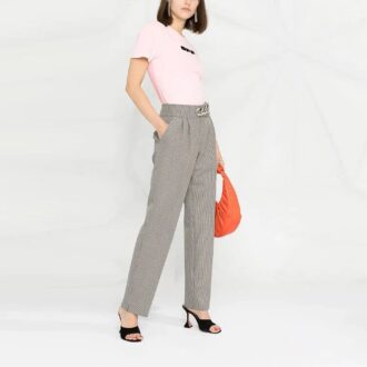 Camiseta de algodón con logo Off-White, pantalones cortos, corte ajustado, color rosa