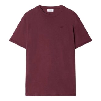 Camiseta de algodón con logotipo bordado «Burgundy»