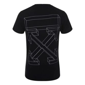 Camiseta de algodón de manga corta de Pantalones Cortos estilo urbano para hombre, color negro
