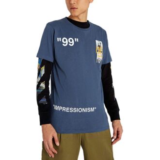 Camiseta de algodón de manga corta para hombre con logo, corte normal