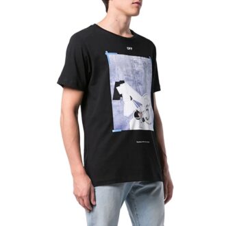 Camiseta de algodón de manga corta para hombre con logo, corte normal