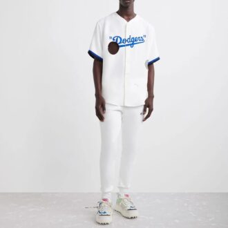 Camiseta de colaboración tripartita Off-White x New Era x MLB «Blanco azul»