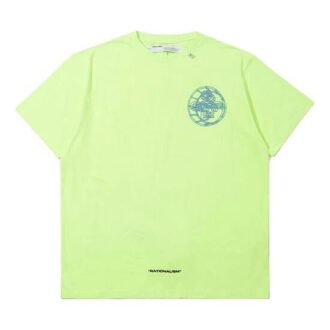 Camiseta de cuello redondo con logo impreso para hombre, amarillo/verde