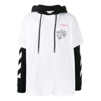 Camiseta de hombre con estampado en el brazo, corte holgado, color blanco roto