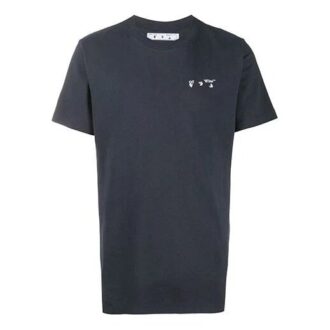 Camiseta de manga corta con aplique de logotipo para hombre, FW20, gris/blanco