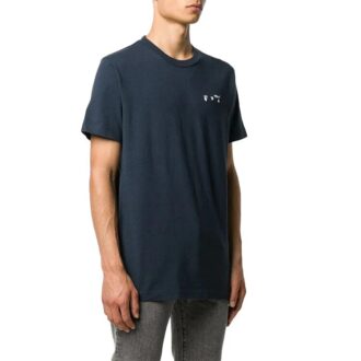 Camiseta de manga corta con aplique de logotipo para hombre, FW20, gris/blanco