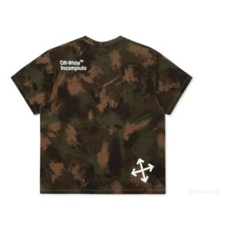 Camiseta de manga corta con cuello redondo oversize de camuflaje