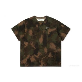 Camiseta de manga corta con cuello redondo oversize de camuflaje