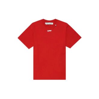Camiseta de manga corta con estampado de flecha pintada en rojo