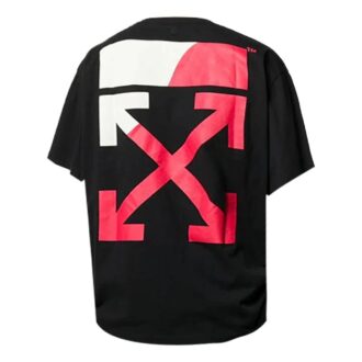 Camiseta de manga corta con estampado de flecha roja SS19 para hombre, color negro