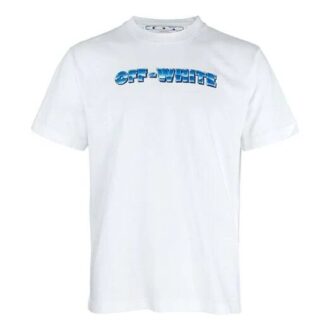 Camiseta de manga corta con estampado de flecha y logotipo, colección primavera-verano 2022, color blanco
