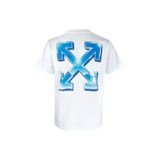 Camiseta de manga corta con estampado de flecha y logotipo, colección primavera-verano 2022, color blanco
