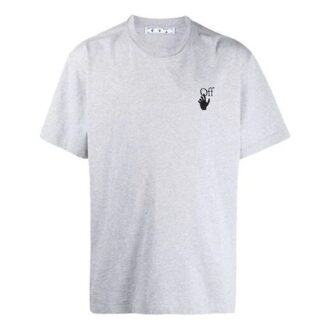 Camiseta de manga corta con estampado de flechas, corte holgado, gris