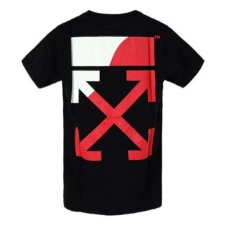 Camiseta de manga corta con estampado de flechas en la espalda, color negro