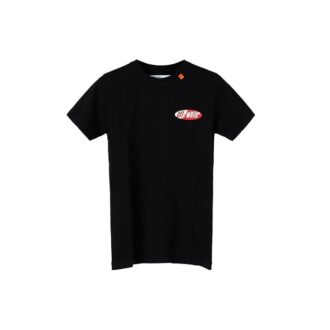 Camiseta de manga corta con estampado de flechas en la espalda, color negro