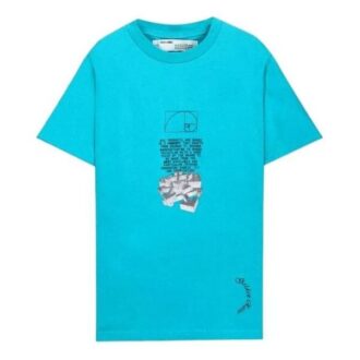 Camiseta de manga corta con estampado de letras, azul