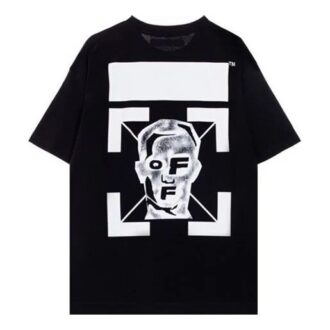 Camiseta de manga corta con estampado de letras en la espalda, color negro