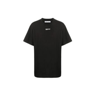 Camiseta de manga corta con estampado de letras en la espalda, color negro