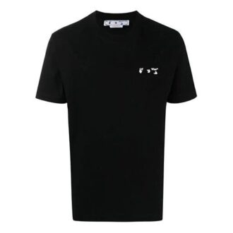 Camiseta de manga corta con estampado de logotipo SS22, color negro