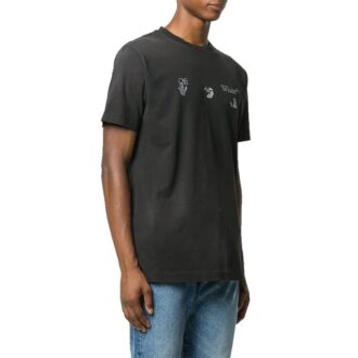 Camiseta de manga corta con estampado del logotipo, color negro