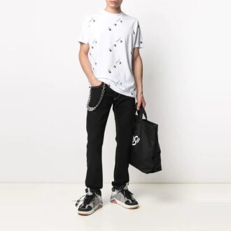 Camiseta de manga corta con estampado del logotipo SS21, color blanco