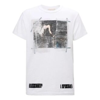 Camiseta de manga corta con estampado en blanco