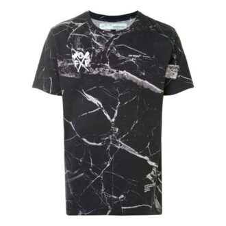 Camiseta de manga corta con estampado grande de flechas, versión estándar, color negro